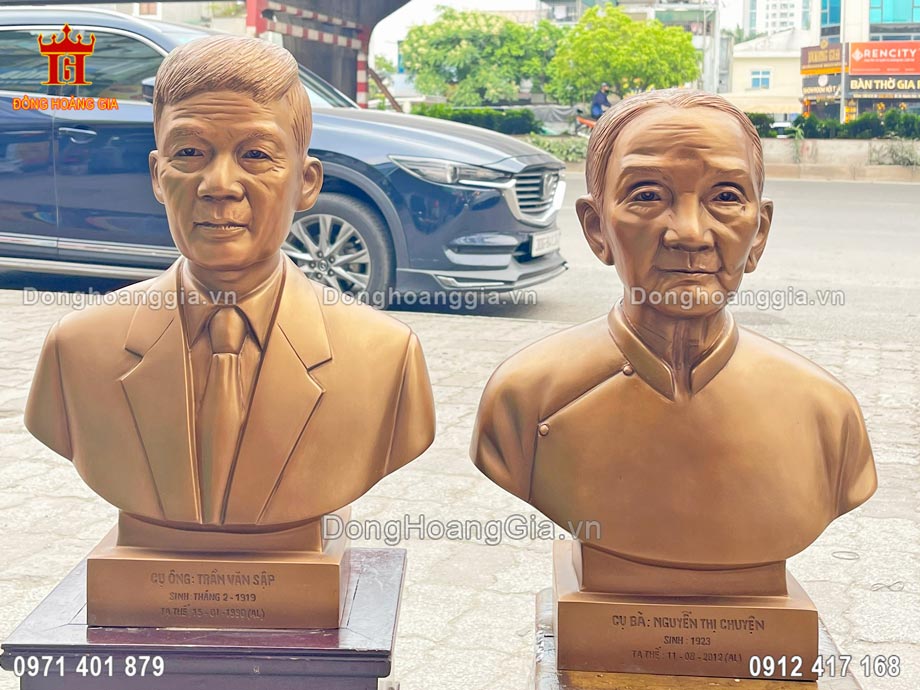 Đúc tượng truyền thần ông bà bằng đồng theo yêu cầu của khách hàng